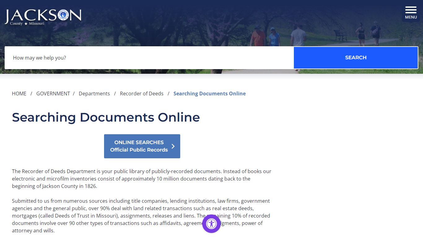 Searching Documents Online - Jackson County MO